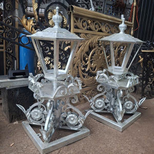 Modern villa gate <b>LED</b> wall light wrought iron waterproof outdoor lamp <b>with</b> polycarbonate <b>diffuser</b> for garden <b>lighting</b> - Product Image 5