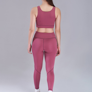 Stretchy Two Piece Yoga Set Women Yoga Workout Sets Cross <b>Back</b> Tank Top Matching High Waist Leggings Sets Gym Outfits Clothes - Product Image 2