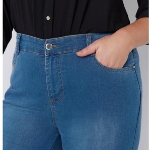 Jeans en denim décontractés pour femmes, coupe ample, taille haute, pantalons décontractés, fabricant et fournisseur en gros, jeans bleus confortables en coton - Product Image 4
