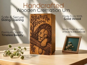 Custom Soaring Eagle Solid Walnut Baby & Pet Human Ashes Cremation Urn Eco-Friendly Durable <b>Memorial</b> <b>Box</b> - Product Image 2