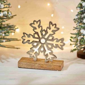 Decorative Wooden And Metal Christmas Decor Centerpiece Featuring Premium Materials And Festive Details - Product Image 5