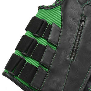 Gilet en cuir pour moto Tactical Emerald pour homme - Product Image 4
