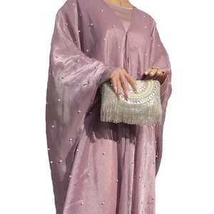 Women's Modest Muslim Abaya Robe 100% Cotton Eco-Friendly Floor-Length Loose Fit Solid Color Long Sleeves - Product Image 3