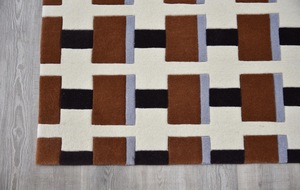 Geometric Pattern Wool Tufted <b>Rug</b> with Latex Backing Modern Check Design Carpet for Living Room Bedroom Home Decor - Product Image 4