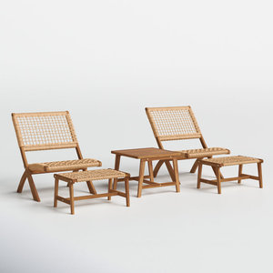 5 piezas Lounge Rattan Asientos Grupo Patio al aire libre Jardín Conversación Set - Product Image 3