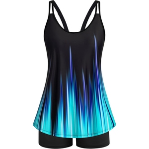 Maillot de bain modeste pour femmes, tankini avec short, maillot de bain deux pièces élégant pour les stations balnéaires et les vacances - Product Image 1