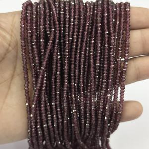 Cuentas de piedras preciosas sueltas con forma de Rondelle facetadas de granate rodolita Natural de 3mm para joyería y fabricación artesanal precio al por mayor producto a granel - Product Image 3