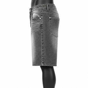 OEM Custom Denim Jorts Men Wide Leg Washed Jean Shorts Hip Hop Streetwear - Product Image 5