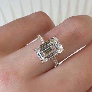 Trending IcedJewelz 5.35Carat EmeraldCut Lab Grown Diamond Engagement Wedding <b>Ring</b> 14k Yellow <b>Gold</b> - Product Image 3