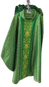 ชุดบาทหลวงสีเขียวมันวาว ผ้าโพลีเอสเตอร์ ปักลายทอง พร้อมผ้าคลุมไหล่  ใส่สบาย นุ่ม ทุกฤดู - Product Image 5