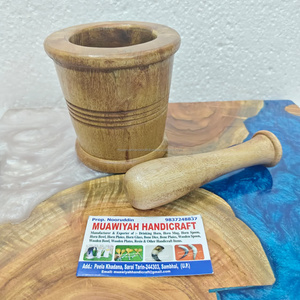 Mortier et pilon en bois, dernier design, pour herbes et épices, outil de cuisine, presse-ail, personnalisé, écologique, ensemble de cuisine moderne - Product Image 5