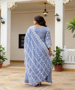 Vestido Moderno de Algodón Lakhnawi con Dupatta para Mujer, Traje Festivo de Boda, Listo para Usar 85182 BT-1023 - Product Image 3
