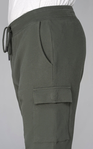 Pantalones Cortos Cargo para Hombre, Color Sólido, Cintura Media, Cordón Ajustable, Secado Rápido, Tejido de Poliéster, Casuales, con Bolsillos - Product Image 4