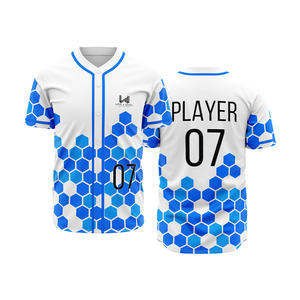 Maillots de baseball personnalisés pour hommes adultes, séchage rapide, respirants, antibactériens, grandes tailles, imprimés par sublimation, viscose/coton polyester - Product Image 1