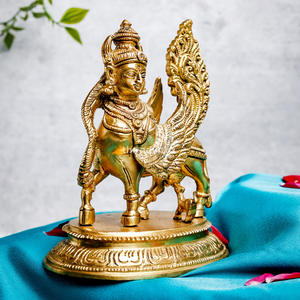 Hecho a mano Art Deco 6,5 pulgadas latón Kamdhenu vaca becerro estatua Goodluck prosperidad Showpiece espiritual decoración del hogar religioso Diwali - Product Image 2