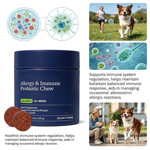 Friandises à mâcher molles probiotiques OEM pour chiens : Soulagement des allergies, santé digestive, défense immunitaire, peau irritée et toutes races – Supplément toutes saveurs - Product Image 5