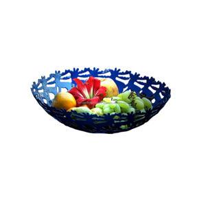 Plateau de fruits rond en fer de nouvelle conception avec finition de couleur bleue pour servir des outils de cuisine de fruits et légumes - Product Image 3