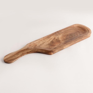 Plateau de service en bois d'acacia avec poignée, fait à la main, design moderne et écologique, de luxe, taille/couleur personnalisable, fabriqué en Inde, nouveauté - Product Image 2