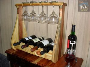 Porte-vin en bois, forme, taille et couleur personnalisables, idéal pour la maison, la chambre, la table, les restaurants et les bars. - Product Image 4