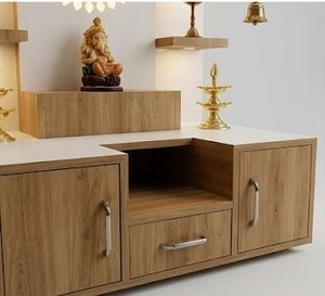 Modern Look Teak Wooden Temple Home Brown Look Modern Designer Handmade <b>Mandir</b> Customized Size Personalized Color India USA - Product Image 5