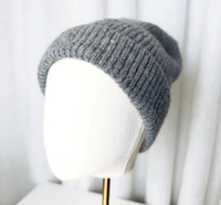 Bonnet unisexe côtelé personnalisé avec logo brodé, bonnet d'hiver chaud à revers, style streetwear minimaliste décontracté, vente en gros