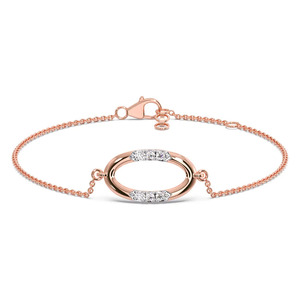 Interlocking Round Loop Diamond Accent <b>Bangle</b> <b>Bracelet</b> - Product Image 2