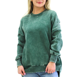 Sudadera de moda de algodón 100% de cuello redondo, teñida lisa, ligera, casual, ecológica, de secado rápido, para invierno, con MOQ bajo. - Product Image 2