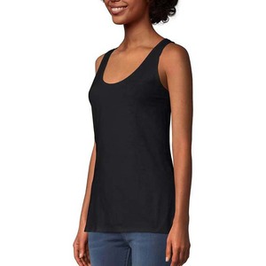 Camiseta sin mangas deportiva transpirable para mujer, con logotipo personalizado al por mayor, ropa de gimnasio para chicas, camiseta sin mangas 100% algodón para mujer - Product Image 5
