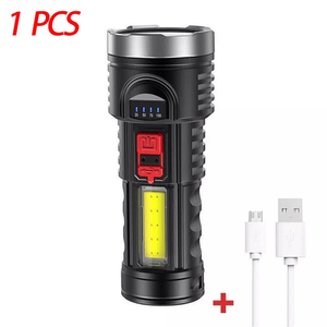 Torcia LED Ricaricabile USB per Campeggio con 4 Modalità per Escursionismo e Lavoro, Prodotto TK/TMEU con Ritiro Autonomo - Product Image 1