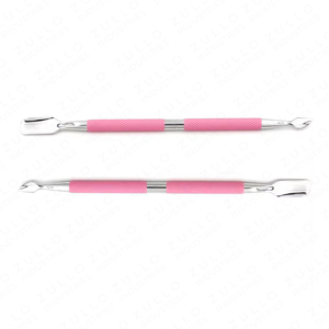 Dual Color Stainless Steel Double End Cuticle Pusher 2PCS Set with Non Slip Handle Professional Nail Care <b>Cleaning</b> <b>Tool</b> - Product Image 2
