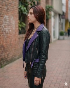 Bolso de Cuero Pintado a Mano para Mujer – Estilo Rock & Roll Auténtico, Diseño Punk Personalizado - Product Image 2