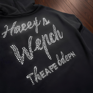 Sweat à capuche personnalisé pour homme, automne, avec strass, en molleton de coton, imprimé pailleté, broderie 3D, options écologiques OEM/ODM, étiquette privée - Product Image 4