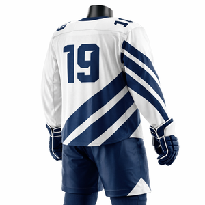 Ensemble Maillot et Short de Hockey Personnalisé Imprimé par Transfert Thermique 100% Polyester Anti-Bactérien pour Adultes Tenue d'Équipe OEM ODM - Product Image 5
