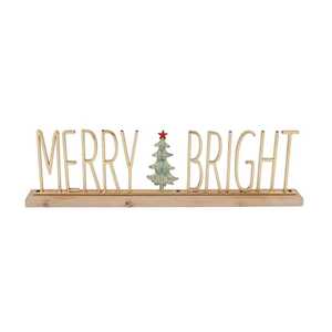 Merry Metal Christmas Centerpiece Decorative Sign Modern Holiday <b>Table</b> Decoration Rectangle Shape - Product Image 3