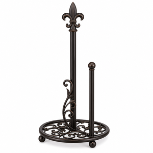 Customized Metal Tissue <b>paper</b> Holder With Floral Design Free Standing Bronze Finish <b>Kitchen</b> Decor <b>Paper</b> Towel Holder - Product Image 4
