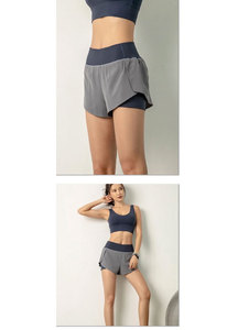 Pantalones Cortos Deportivos de Cintura Alta para Mujer, Tejido Transpirable, 100% Poliéster, Color Negro, Secado Rápido, Bolsillos, Corte Regular, Cintura Elástica, Estampado Atlético - Product Image 6