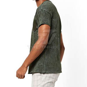 Camiseta de hombre transpirable de algodón 100% ligera con estampado y lavado ácido, de corte holgado, estilo urbano, superventas - Product Image 2