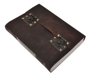 Carnet en cuir avec fermoir en laiton, fait main, relié en cuir gaufré, carnet de croquis et journal de voyage - Product Image 1