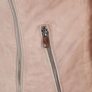 OEM Real Leather Sheepskin Zipper Flashback Women Turn-down Collar Female Black Faux Leather Jacket for Women's With OEM - Product Image 6