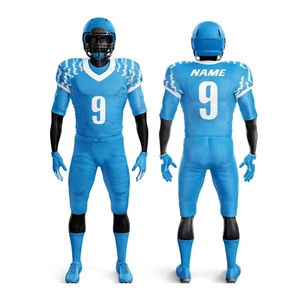 Ensemble de maillot et pantalon de football américain personnalisé pour homme, rouge et noir, col en V, sans manches, respirant, en mesh, imprimé par sublimation, extensible - Product Image 1