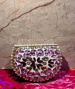 Bolso de mano elegante con mosaico Kundan para fiesta nupcial india, con correa de cadena, para boda. - Product Image 6