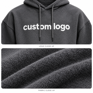 Sudadera con Capucha Gris Oscuro para Hombre, Corte Regular, Felpa de Algodón, Logotipo Personalizado, Bolsillo Delantero, Ropa Casual de Otoño, Venta al Por Mayor, Alta Calidad - Product Image 6