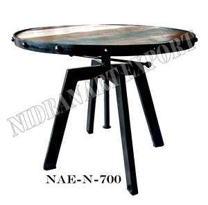 Industrial Vintage Iron Metal <b>Folding</b> Dining <b>Table</b> 4 Seater Mango Wood Top Antique Design Home Hotel Farmhouse Apartment Villa - Product Image 3