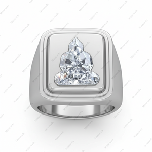 Anillo de Sello con Motivo Original de Buda, Joyería Fina, Anillo de Lujo Premium con Elegante Gema Central, Joyería de Diseño para Hombre - Product Image 2