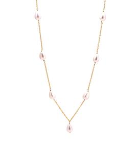 Collar Hecho a Mano con Gema en Forma de Lágrima de Perla Dulce, Chapado en Oro de 18k sobre Plata de Ley 925 - Product Image 2