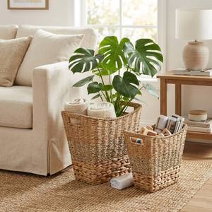 Cestas de Almacenamiento Ecológicas Tejidas de Jacinto de Agua con Asas, Estilo Rústico, Multiusos para el Hogar - Product Image 4