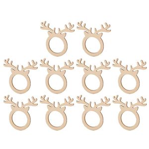 Anillos para Servilletas con Forma de Reno de Madera, 4.5 cm de Ancho, Decoración Navideña para Mesa, Diseño Novedoso - Product Image 1