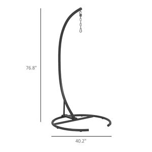 Sedia Amaca Nera Robusta con Supporto Rotondo 40.2 X 76.8 Pollici, Sedia per Relax all'Aperto - Product Image 3