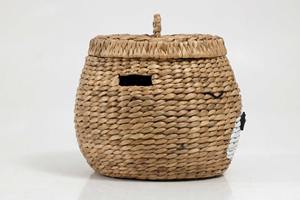 Round <b>water</b> <b>hyacinth</b> <b>basket</b> with cute bear face pattern Handmade Storage <b>Basket</b> Wholesale eco-friendly Made in Vietnam - Product Image 4