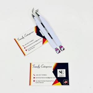 Pinzas para Pestañas de Acero Inoxidable Personalizadas de Somofy Enterprises, Color Blanco Profesional, Diseño Bonito, Curvadas a 90 Grados, Fuertes y Aislantes - Product Image 2